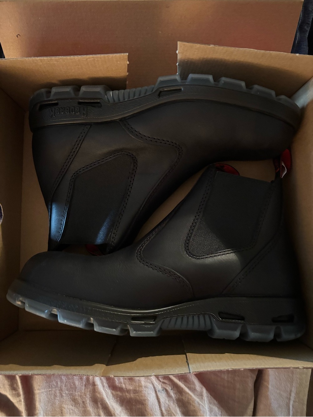Black Slip-On Redback Work station Boots